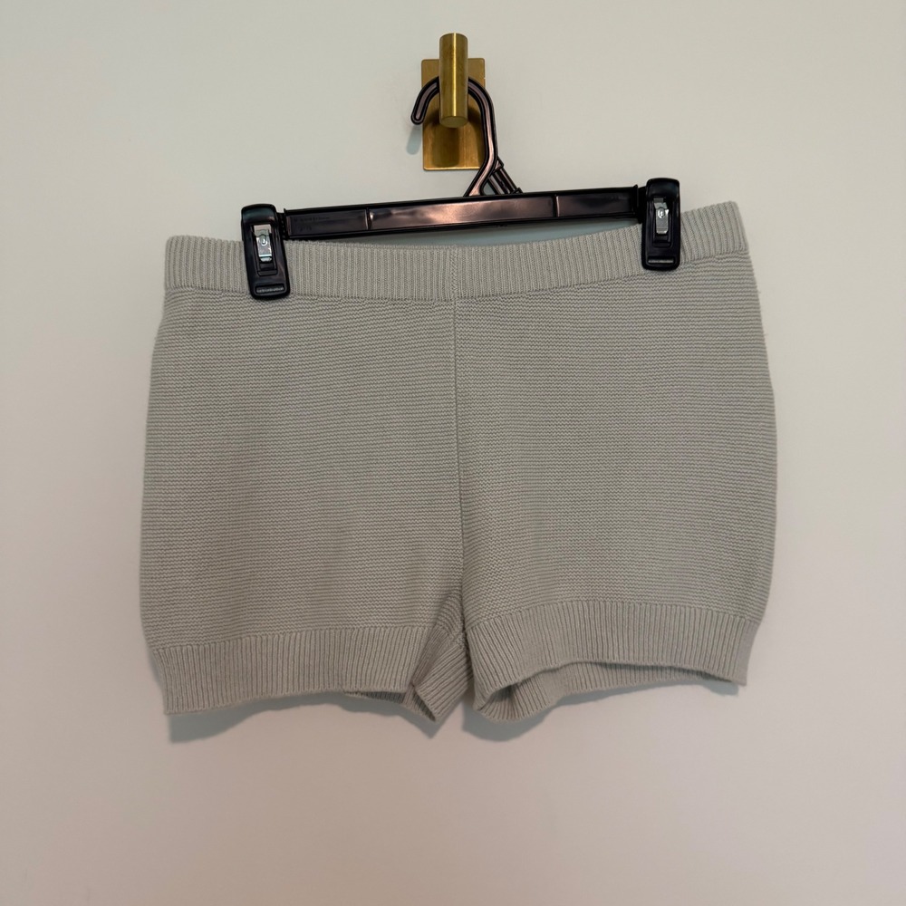 NAADAM Women Cashmere Blend Knit Shorts Sage Green Size Small Medium Loungewear